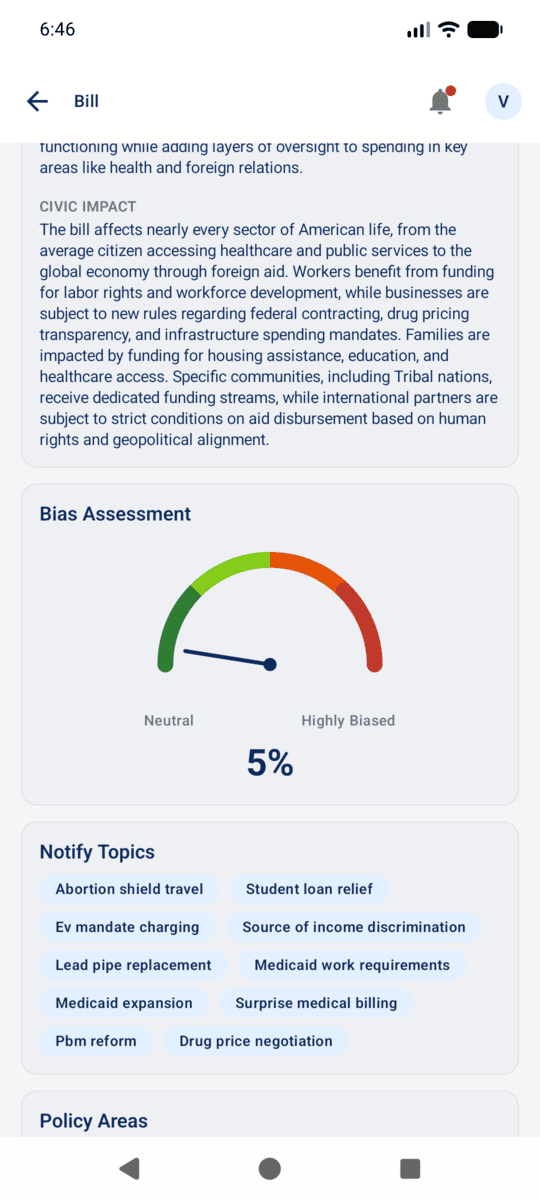 Bill Bias Assessment gauge